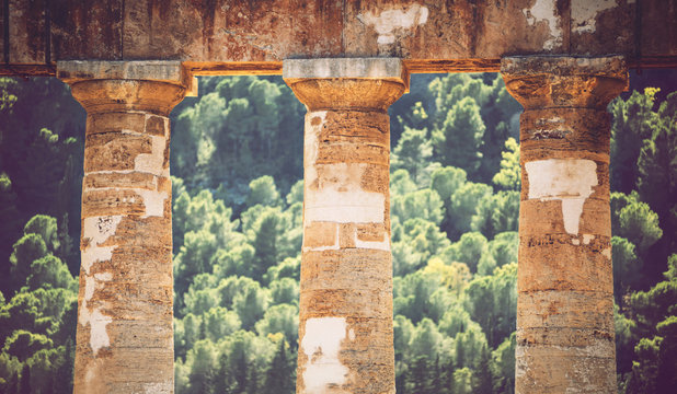 The famous temple of Segesta in Sicily, Italy
