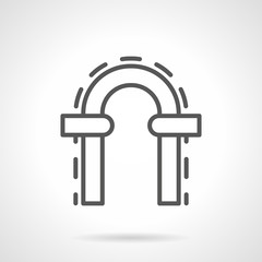 Arched doorway simple line vector icon