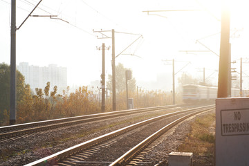 Fototapeta premium morning commuter train