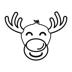 christmas reindeer character isolated icon vector illustration design