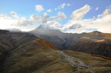 Kazbek peak from Gergeti