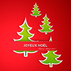 Carte de Noël avec sapins