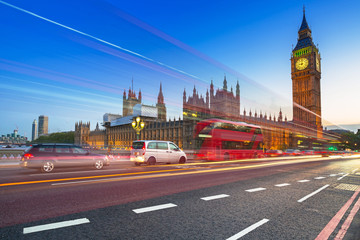 Fototapeta na wymiar Big Ben and Palace of Westminster in London at night, UK