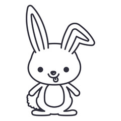 rabbit cartoon icon. Cute animal creature and little theme. Isolated design. Vector illustration