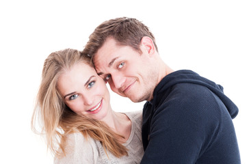 Obraz premium Happy couple posing as being lovely and joyful