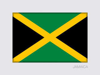 Flag of Jamaica. Aspect Ratio 2 to 3. Rectangular Official Flag