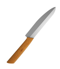 isolated kitchen knife on a white background 3d render