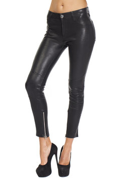 Black leather pants