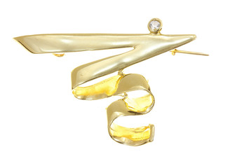 Brooch on a white background