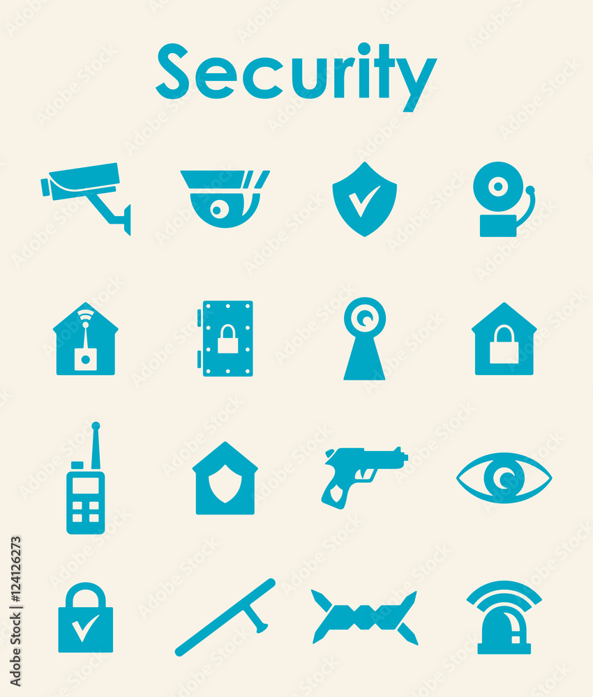 Poster set of security simple icons