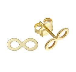 Small earrings on white background.