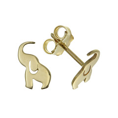 Small earrings on white background.