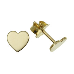 Small earrings on white background.