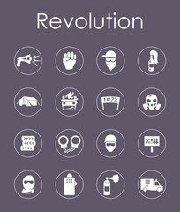 Set of revolution simple icons