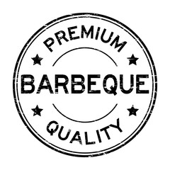 Grunge black premium quality barbeque (BBQ) rubber stamp