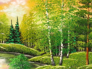 Картина "Лесной пейзаж"
