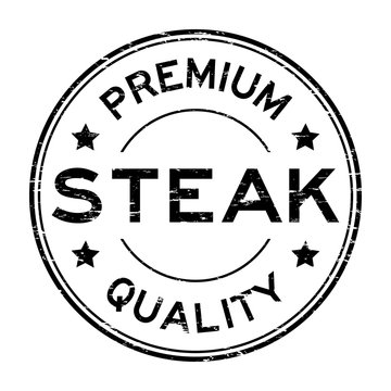 Grunge black premium quality steak rubber stamp