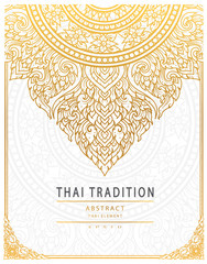 Thai art element Traditional gold cover - 124128261