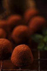 chocolate truffles cocoa powder dusted