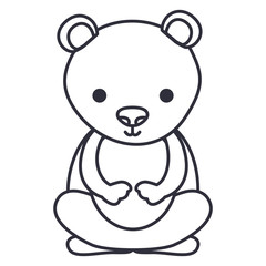 bear cartoon icon. Cute animal creature and little theme. Isolated design. Vector illustration