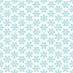 Seamless Pattern Snowflakes Turquoise