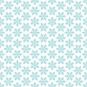 Seamless Pattern Snowflakes Turquoise