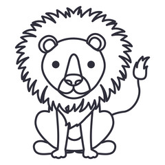 Lion cartoon icon. Cute animal creature and little theme. Isolated design. Vector illustration