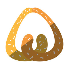 delicious pretzel isolated icon vector illustration design
