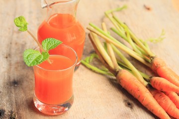 fresh carrot with juices