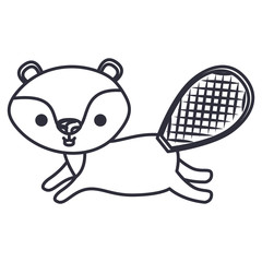 Fototapeta premium beaver cartoon icon. Cute animal creature and little theme. Isolated design. Vector illustration