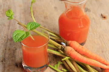 fresh carrot with juices