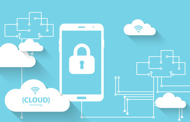 Cloud computing storage. Mobile security protection.
