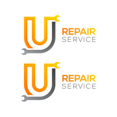 Letter U with wrench logo,Industrial,repair,tools,service and maintenance logo for corporate identity © DesignWinn