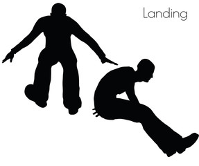 man in  Landing  Action pose