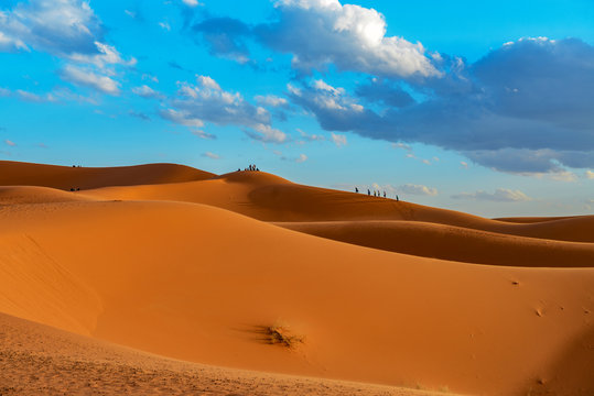 dunes of sahara at erfoud in morocco