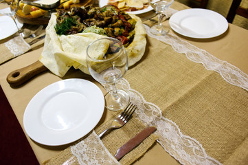 snack on served table
