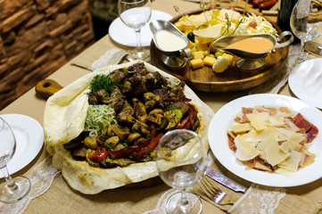 snack on served table