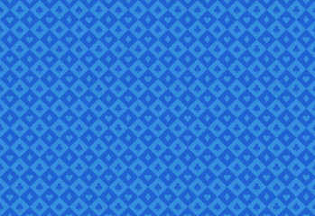 Fototapeta premium Minimalistic blue poker background with seamless texture composed from card symbols