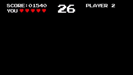 Retro gaming Platform Level Look Countdown on a Black Background