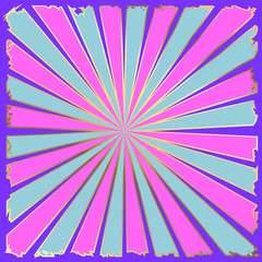 Violet and white abstract rays circle vector background.