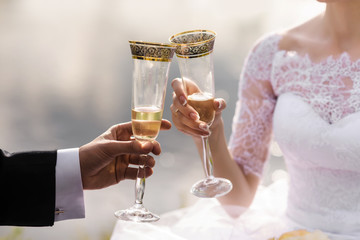 wedding toast closeup
