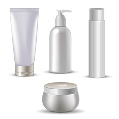 Cosmetic isolated product. 3d  bottle. Plastic  .  series.