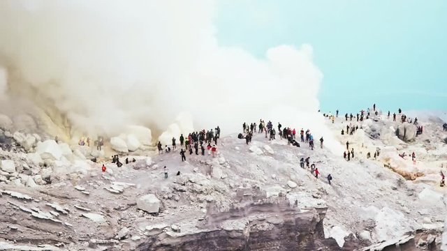 kawah ijen volcano nature footage background