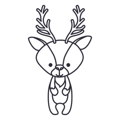 Reindeer cartoon icon. Merry christmas season celebration and decoration theme. Isolated design. Vector illustration