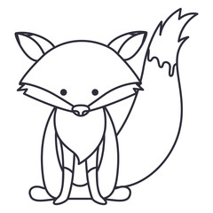 Fox cartoon icon. Cute animal creature and little theme. Isolated design. Vector illustration