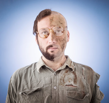 Conceptual Two Sides Face Portait Photo Of A Man