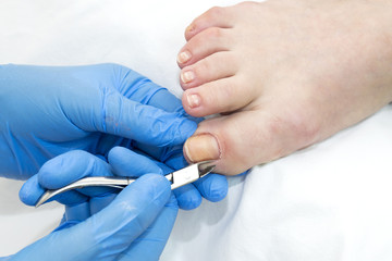 process of pedicure at beauty salon