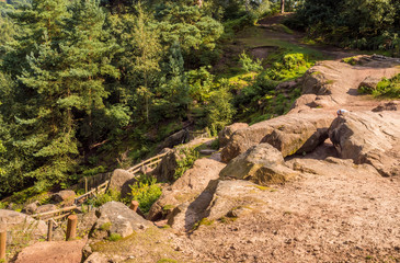 Rock formations at Alderley Edge country park, Cheshire, UK