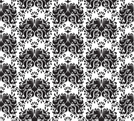 Vector dark damask seamless pattern element. Elegant luxury text