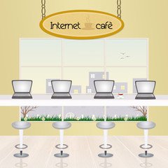 illustration of Internet cafè